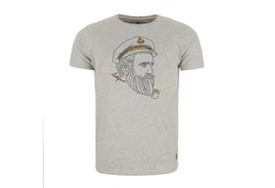 Leitfeuer T-Shirt Herren 1/2 Arm Rundhals Kapitn-Seemann-Print 
