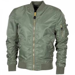 Bomberjacke US Airforce Jacke MA1, oliv - XXL doppelter Strickbund am Kragen, rmel und Bund