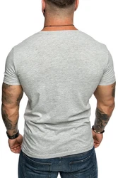 Amaci&Sons T-Shirt PATERSON Basic Oversize T-Shirt mit V-Ausschnitt  Grau/Hellgrau