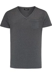 Amaci&Sons T-Shirt PATERSON Basic Oversize T-Shirt mit V-Ausschnitt  Dunkelgrau/Grau/Hellgrau