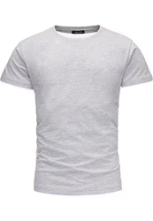Amaci&Sons Oversize Doppel Farbig Herren Slim-Fit Crew Neck Basic T-Shirt (1-0001) Doppel Farbig