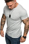 Amaci&Sons Oversize Doppel Farbig Herren Slim-Fit Crew Neck Basic T-Shirt (1-0001) Doppel Farbig