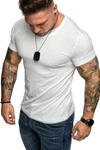 Amaci&Sons Oversize Doppel Farbig Herren Slim-Fit Crew Neck Basic T-Shirt (1-0001) Doppel Farbig