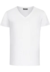 Amaci&Sons T-Shirt EUGENE Basic T-Shirt mit V-Ausschnitt Herren einfarbig