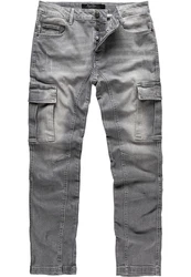 Amaci&Sons Herren Cargo Jeans Regular Slim Destroyed 7977 Hellgrau/Grau/Dunkelgrau/Khaki