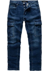 Amaci&Sons Herren Cargo Jeans Regular Slim Destroyed 7977 Dunkelblau