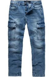 Amaci&Sons Herren Cargo Jeans Regular Slim Destroyed 7977 Blau/Hellblau