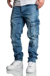 Amaci&Sons Herren Cargo Jeans Regular Slim Destroyed 7977 Blau/Hellblau
