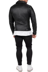 Reichstadt Bikerjacke Biker Style RS003 Schwarz/Silber (RS003)