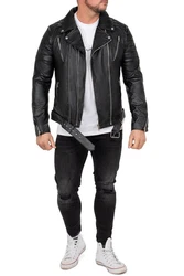 Reichstadt Bikerjacke Biker Style RS003 Schwarz/Silber (RS003)