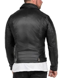 Reichstadt Bikerjacke Biker Style RS003 Schwarz/Silber (RS003)