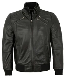 Lederjacken24 Herren Lederjacke Ernesto Blouson schwarz