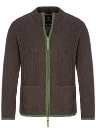 Trachtenstrickjacke Strickjacke Chris (1-tlg) dunkelbraun