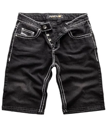 Jeansshorts Herren Shorts Denim Schwarz dicke Naht RC-2076