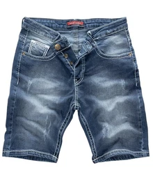 Jeansshorts Herren Shorts Denim Blau dicke Naht RC-2134