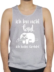 Shirtracer Tanktop Ich bin nicht faul Spruch Braun/Grau/Hellgrau/Rot