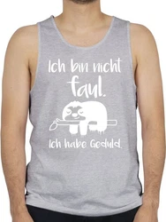 Shirtracer Tanktop Ich bin nicht faul Spruch Braun/Grau/Hellgrau/Rot