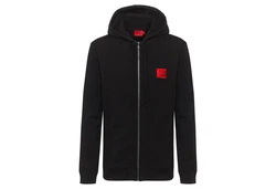 HUGO Sweatjacke Daple Schwarz/Rosa/Rot
