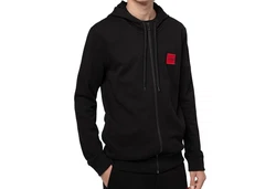 HUGO Sweatjacke Daple Schwarz/Rosa/Rot