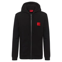 HUGO Sweatjacke Daple Schwarz/Rosa/Rot