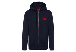 HUGO Sweatjacke Daple Dunkelblau/Rot