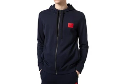 HUGO Sweatjacke Daple Dunkelblau/Rot