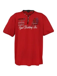 Lavecchia Herren T-Shirt LV-608 V-Ausschnitt Dunkelrot/Rot