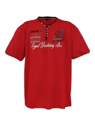 T-Shirt Herren T-Shirt LV-608 (Rot, 7XL) Herrenshirt V-Ausschnitt