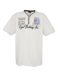 T-Shirt Herren T-Shirt LV-608 (Creme-Weiss, 8XL) Herrenshirt V-Ausschnitt