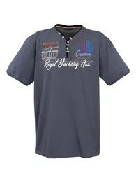 T-Shirt Herren T-Shirt LV-608 (Anthrazit, 5XL) Herrenshirt V-Ausschnitt