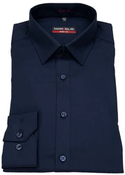 MARVELIS Businesshemd Body Fit Dunkelblau/Blau