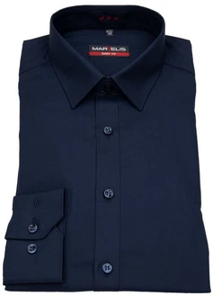 MARVELIS Businesshemd Body Fit Dunkelblau/Blau