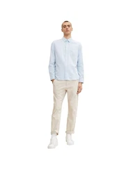 TOM TAILOR Langarmhemd Hemd Hellblau/Blau