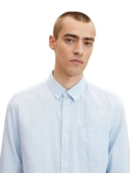 TOM TAILOR Langarmhemd Hemd Hellblau/Blau