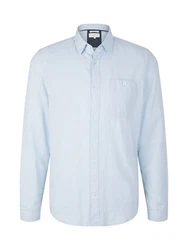 TOM TAILOR Langarmhemd Hemd Hellblau/Blau