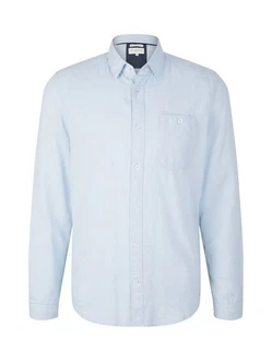 TOM TAILOR Langarmhemd Hemd Hellblau/Blau