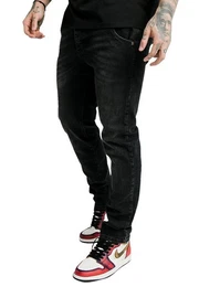Straight-Jeans Jeans Herren STRAIGHT CUT RECYCLED DENIM SS-18037 Black