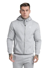 Sweater Zipper Herren CORE ZIP FUNNEL NECK HOODIE SS-18909 Grey Marl