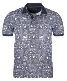 Poloshirt Poloshirt - Casual Fit - Kurzarm - Muster - Marine
