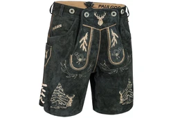 PAULGOS Trachtenhose Herren Lederhose Kurz mit Trägern (HK5) HK5