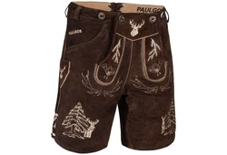 PAULGOS Trachtenhose Herren Lederhose Kurz mit Trägern (HK5) HK5