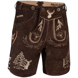 Trachtenhose Herren Lederhose Kurz mit Trgern 100% Echtleder - HK5