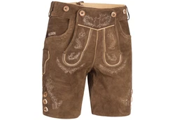 PAULGOS Trachtenhose Herren Lederhose Kurz mit Trägern (HK1) HK1
