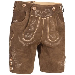 PAULGOS Trachtenhose Herren Lederhose Kurz mit Trägern (HK1) HK1