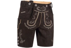 PAULGOS Trachtenhose Herren Lederhose Kurz mit Trägern (HK1) HK1
