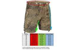 PAULGOS Trachtenhose Lederhose Kurz mit Trägern (HK3) HK3 ANTIK