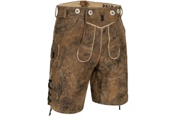 PAULGOS Trachtenhose Lederhose Kurz mit Trägern (HK3) HK3 ANTIK