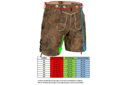 PAULGOS Trachtenhose Lederhose Kurz mit Trägern (HK3) HK3 ANTIK