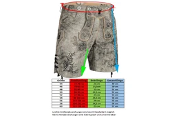 PAULGOS Trachtenhose Lederhose Kurz mit Trägern (HK3) HK3