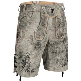 Trachtenhose Herren Lederhose Kurz mit Trgern 100% Echtleder - HK3 ANTIK